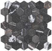 Royal Stoneworks 2" Regal Black Vein Hex | Glens Falls Tile & Supplies