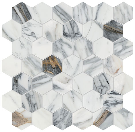 Royal Stoneworks 2" Regal White Vein Hex