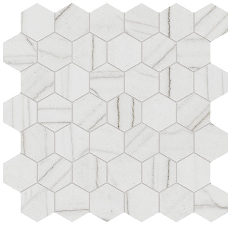Royal Stoneworks 2″ Tuscan White Vein Hex
