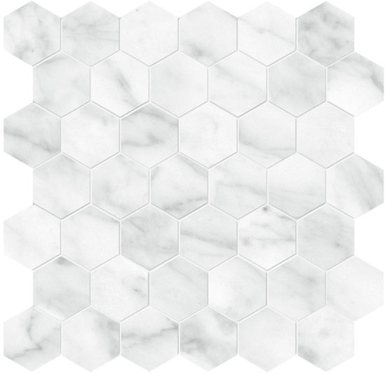 Plata Carrara Abisso 2 Hexagon Polished | Glens Falls Tile & Supplies