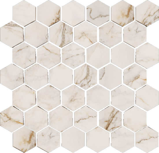 Treasure II Perfect Calacatta 2" Hex Carved | Glens Falls Tile & Supplies