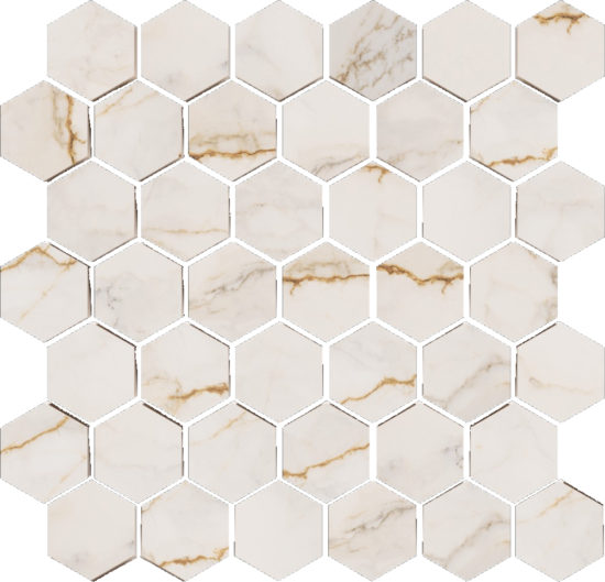 Treasure II Perfect Calacatta 2" Hex Polished | Glens Falls Tile & Supplies